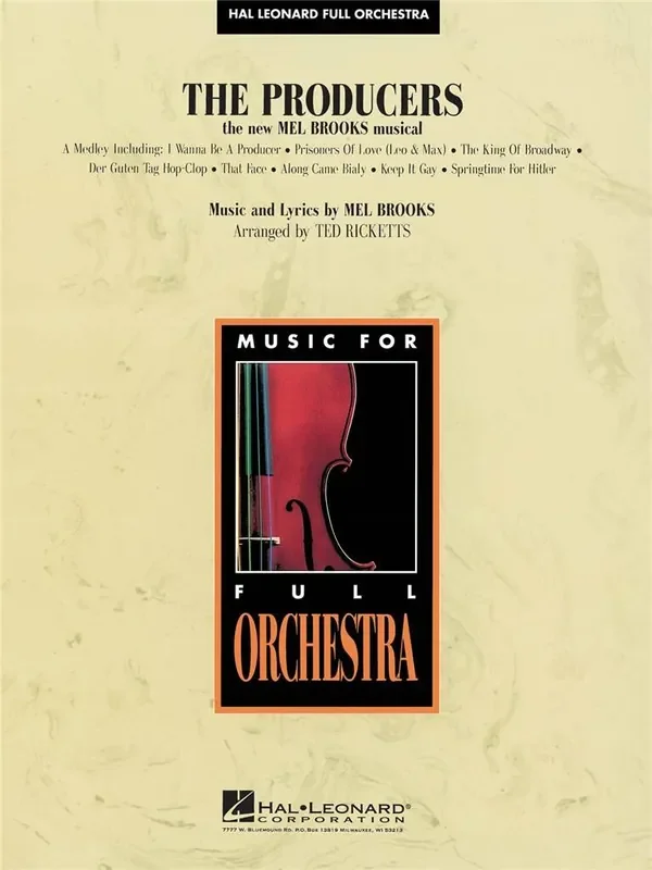 Mel Brooks The Producers (Arr. Ted Ricketts) Orchester