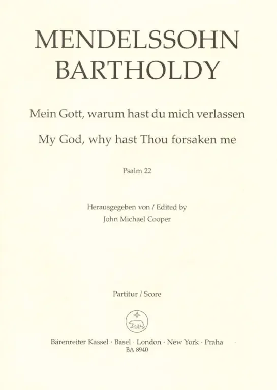 Mendelssohn-Bartholdy, Felix My God, why hast Thou forsaken me
