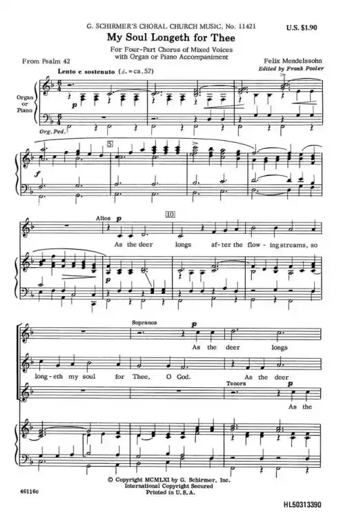 Mendelssohn-Bartholdy, Felix My Soul Longeth For Thee