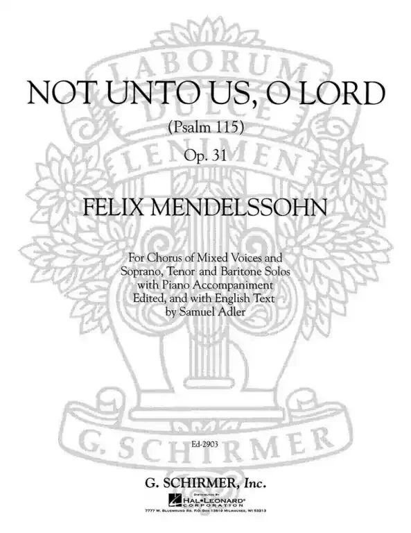 Mendelssohn-Bartholdy, Felix Not Unto Us O Lord