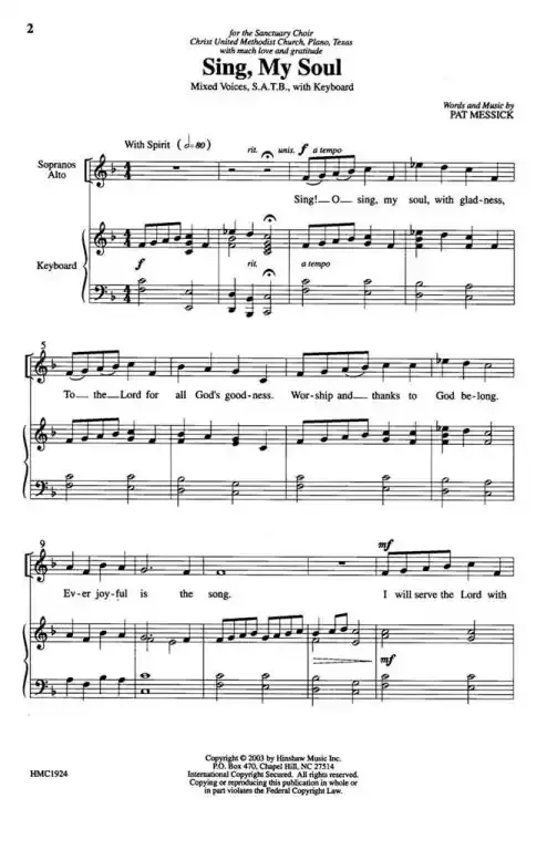 Messick, Patrick Sing, My Soul