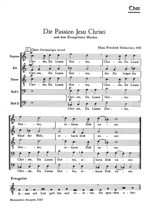 Micheelsen, Hans Friedrich Die Passion Jesu Christi nach dem Evangelisten Markus