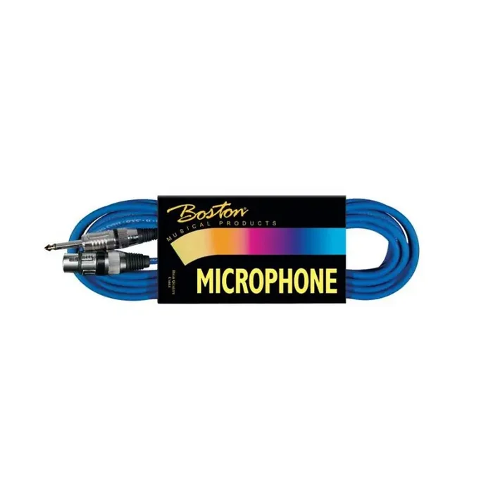 Microfoonkabel, blauw, 10 meter, 1 x xlr female +1 x jack (pro)