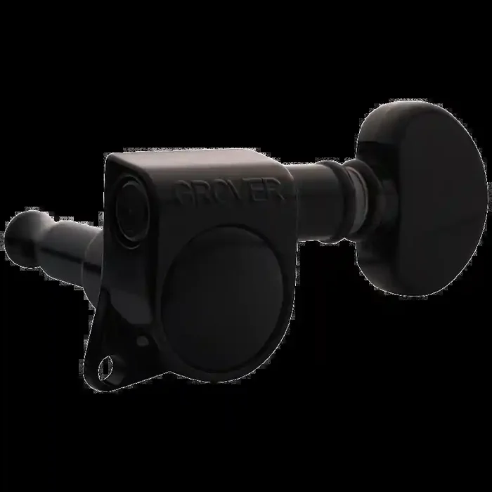 Mid-Size Rotomatics Guitar Machine Heads, Black Chrome / 6-in-Line (Left/ Bass Side)