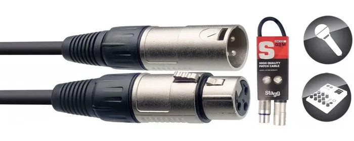 Mikrofon Kabel 30cm XLR/XLR Stagg SMC30