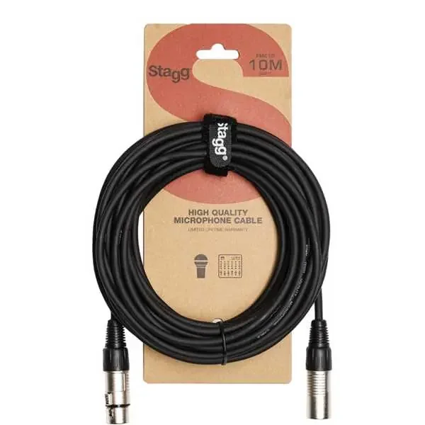 Mikrofonkabel 10.0m schwarz, XLR/XLR, Stagg SMC10