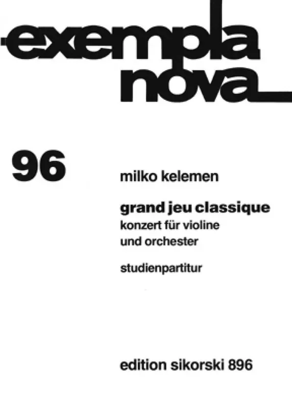 Milko Kelemen Grand jeu classique Orchester mit Solo