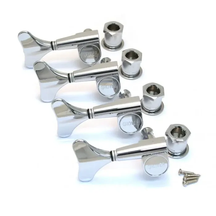 Mini Bass Machine Heads, Chrome / 4-in-Line (left)