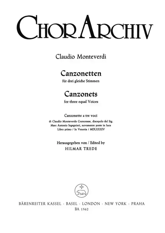 Monteverdi, Claudio Canzonettas