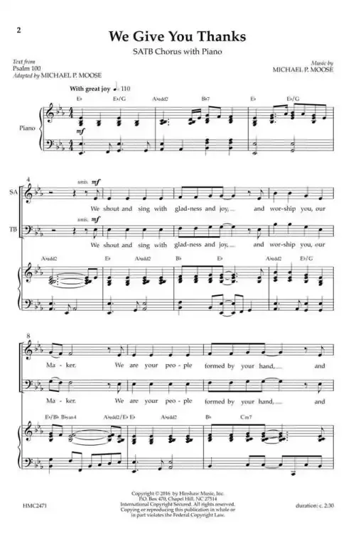 Moose, Michael We Give You Thanks