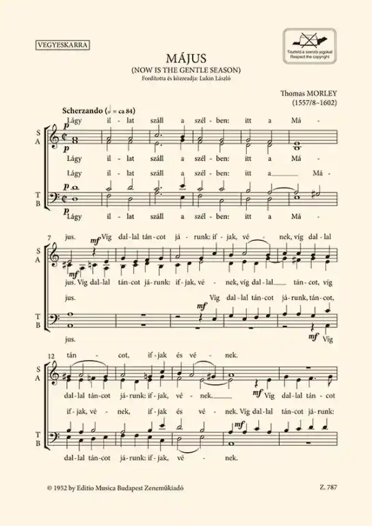 Morley, Thomas Now is the Gentle Season (Május)