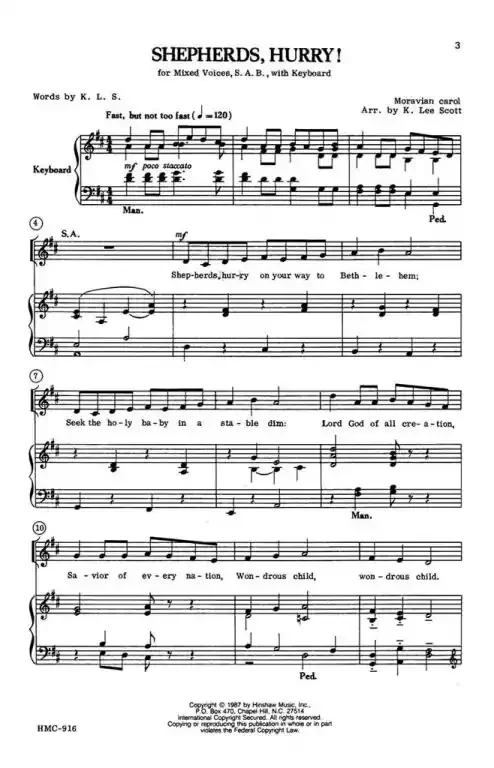 Morley, Thomas Shepherds, Hurry!