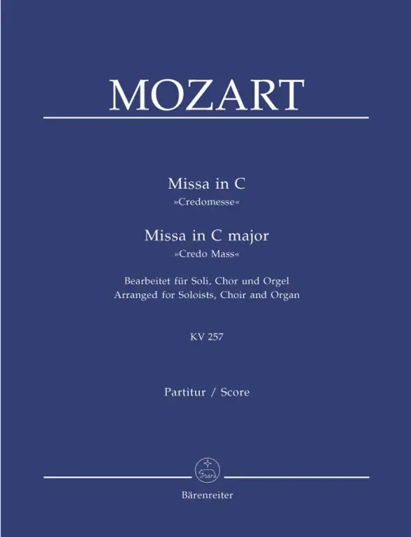 Mozart, Wolfgang Amadeus Missa brevis
