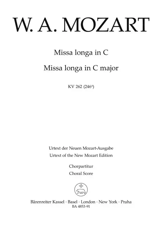 Mozart, Wolfgang Amadeus Missa longa