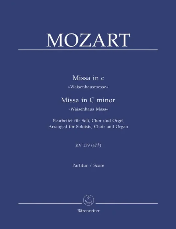Mozart, Wolfgang Amadeus Missa