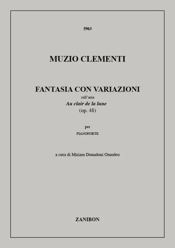 Muzio Clementi Fantasia Con Variazioni Klavier Solo