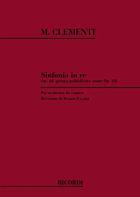 Muzio Clementi Sinfonia In Re Op. 44 N. 2 Kammerorchester
