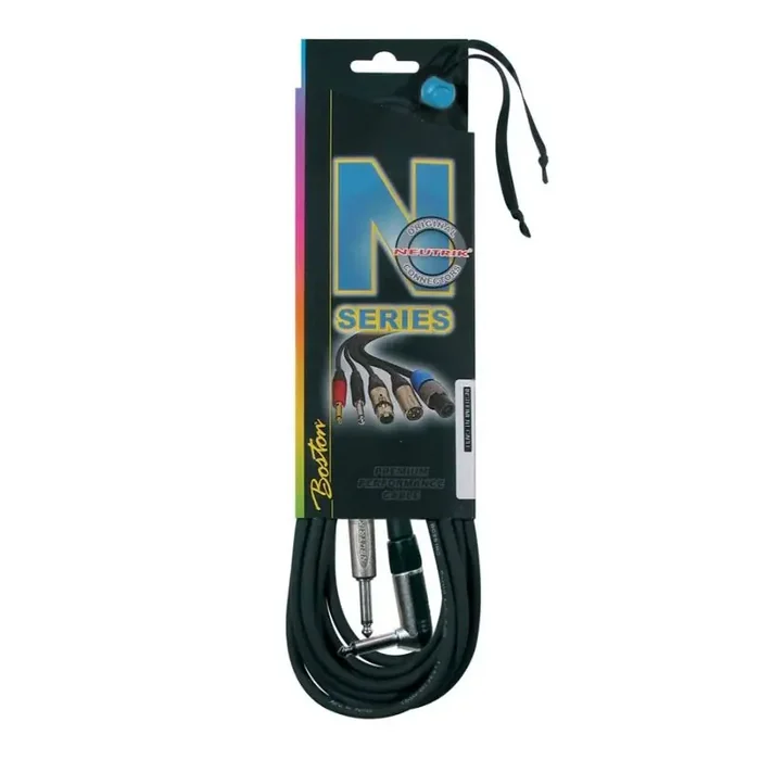 N-Series instrumentkabel, jack-haakse jack 6 meter, Neutrik connectoren