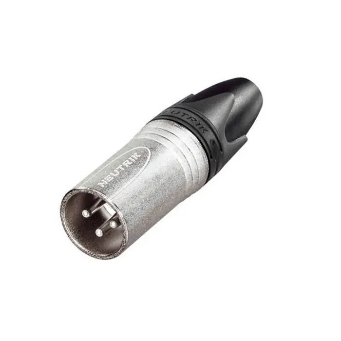 Neutrik xlr plug, male, 3-pole, silver contacts, nickel housing