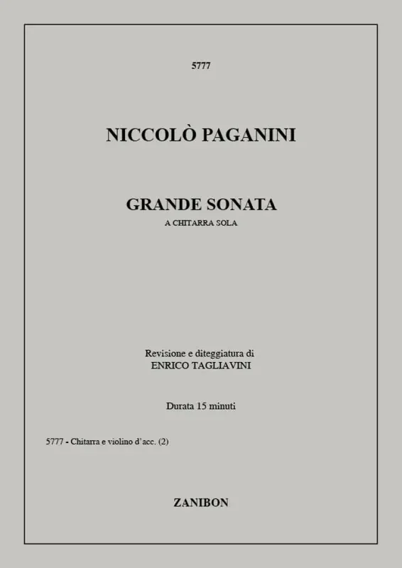 Niccolò Paganini Grande Sonata A Chitarra Sola Gitarre Solo