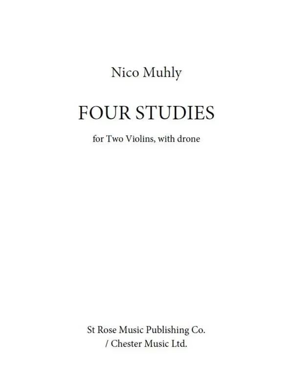 Nico Muhly Four Studies Violine Solo