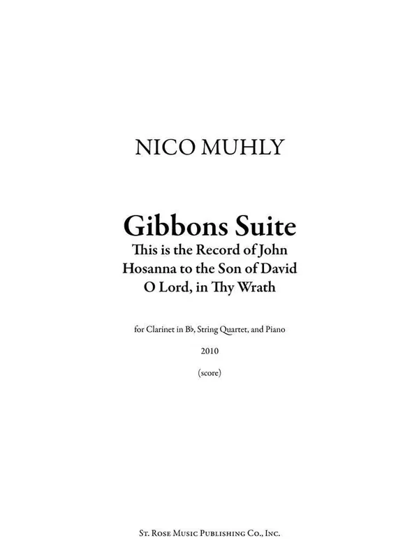 Nico Muhly Gibbons Suite Kammerensemble