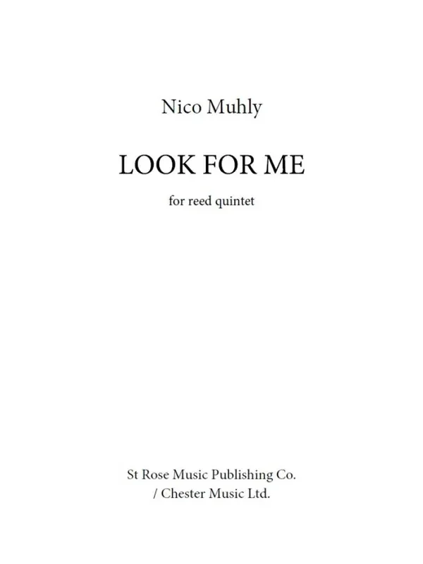 Nico Muhly Look For Me Kammerensemble