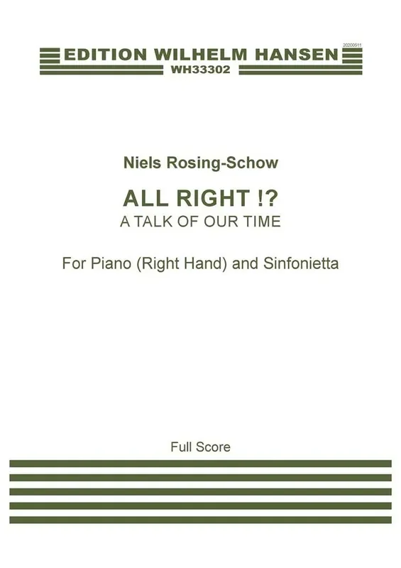 Niels Rosing-Schow All Right!? (A Talk Of Our Time) Orchester mit Solo