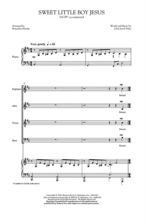 Niles, John Jacob Sweet Little Boy Jesus