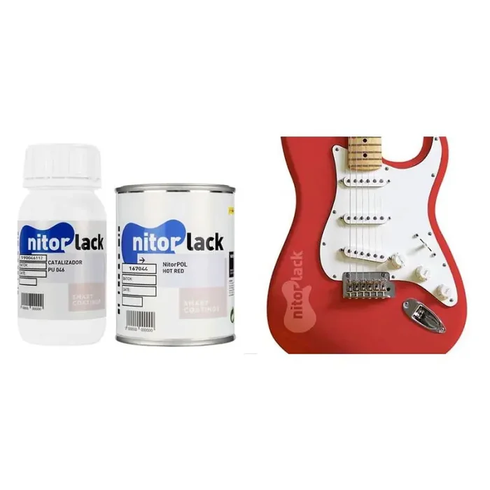 NitorLACK NitorPOL polyurethane paint hot red – 500ml can + 250ml hardener