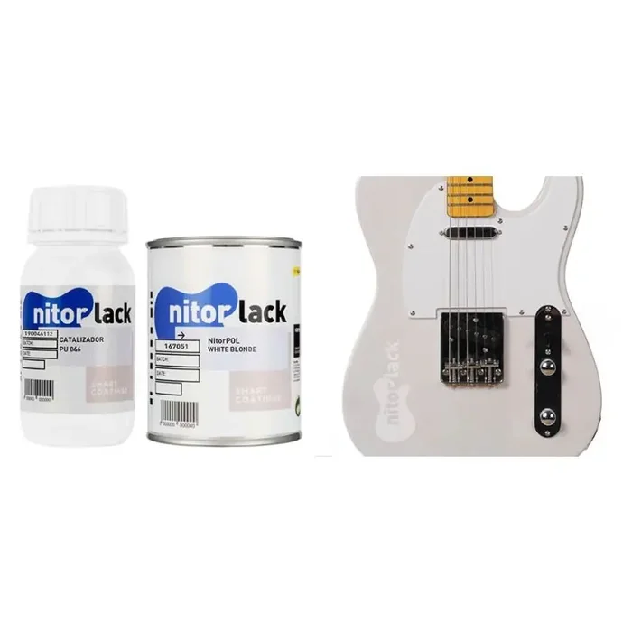 NitorLACK NitorPOL polyurethane paint white blonde – 500ml can + 250ml hardener