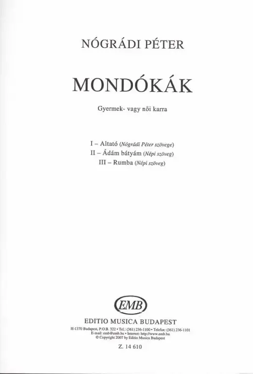 Nógrádi Péter Mondókák