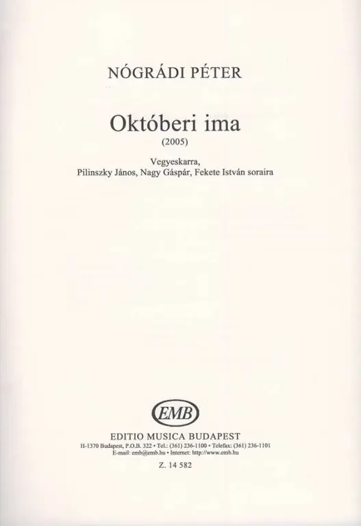 Nógrádi Péter Októberi ima (2005)