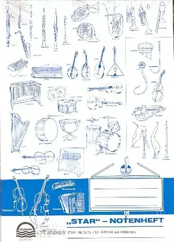 Notenheft DIN A4 12 Systeme hoch