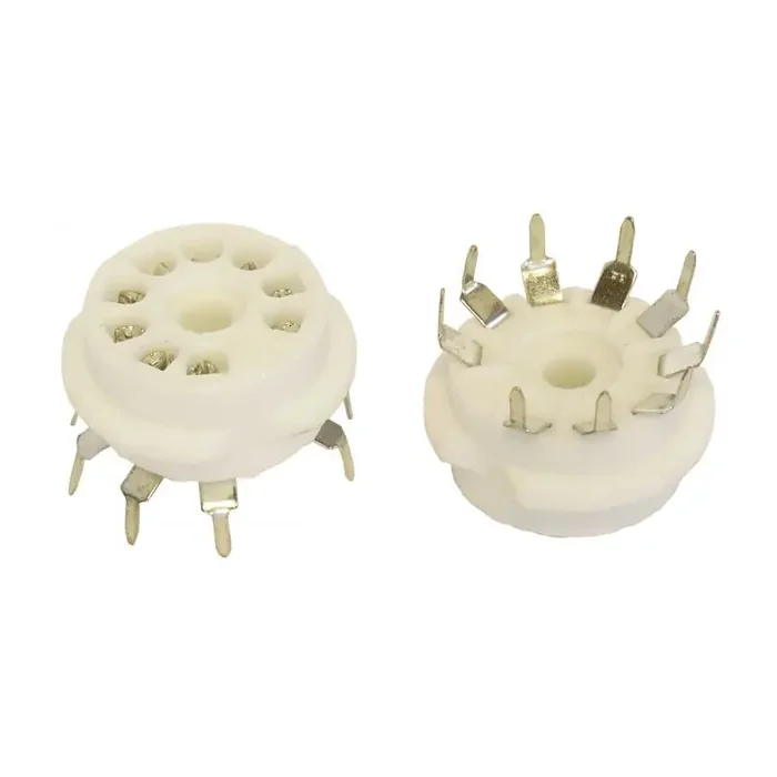 Noval socket, 9 pin keramiek print, small top