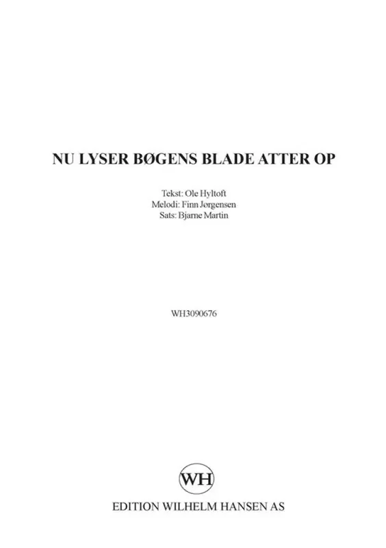 Nu Lyser Bøgens Blade Atter Op Gemischter Chor mit Begleitung