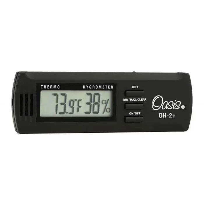 Oasis digital hygrometer, with case clip, 3.0V battery included