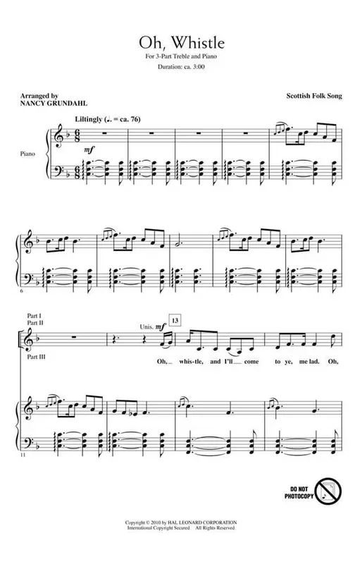 Oh, Whistle (Arr. Nancy Grundahl) Frauenchor mit Begleitung