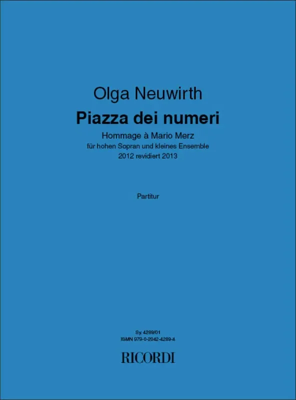 Olga Neuwirth Piazza dei numeri Gesang mit sonstiger Begleitung
