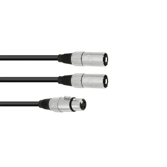 Omnitronic Adapterkabel XLR(F)/2xXLR(M) 1m sw