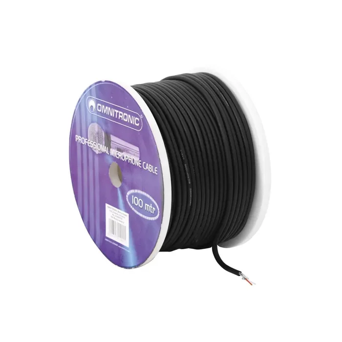 Omnitronic Mikrofonkabel 2×0,22 100m sw