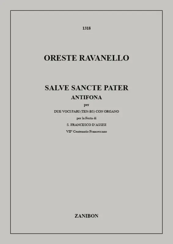 Oreste Ravanello Salve Sancte Pater Gemischter Chor mit Ensemble