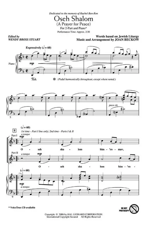 Oseh Shalom A Prayer for Peace