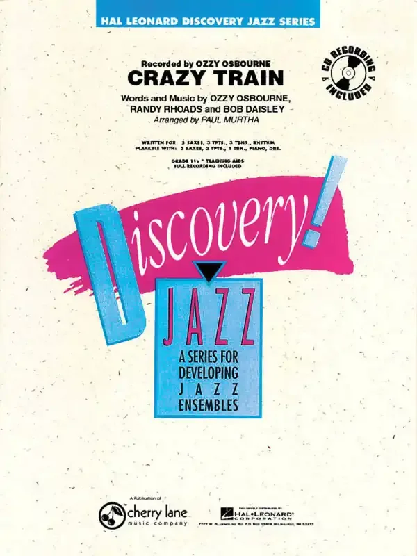Ozzy Osbourne Crazy Train W/cd Full Score (Arr. Paul Murtha) Jazz Ensemble