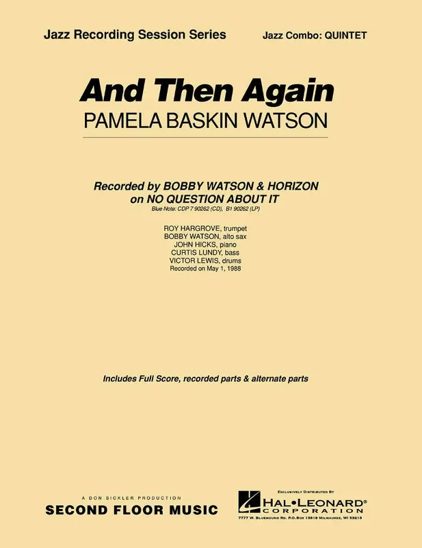 Pamela Watson And Then Again Full Score Jazz Ensemble