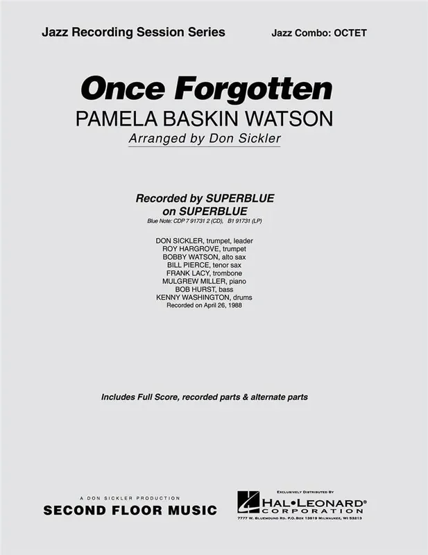 Pamela Watson Once Forgotten (Arr. Don Sickler) Jazz Ensemble
