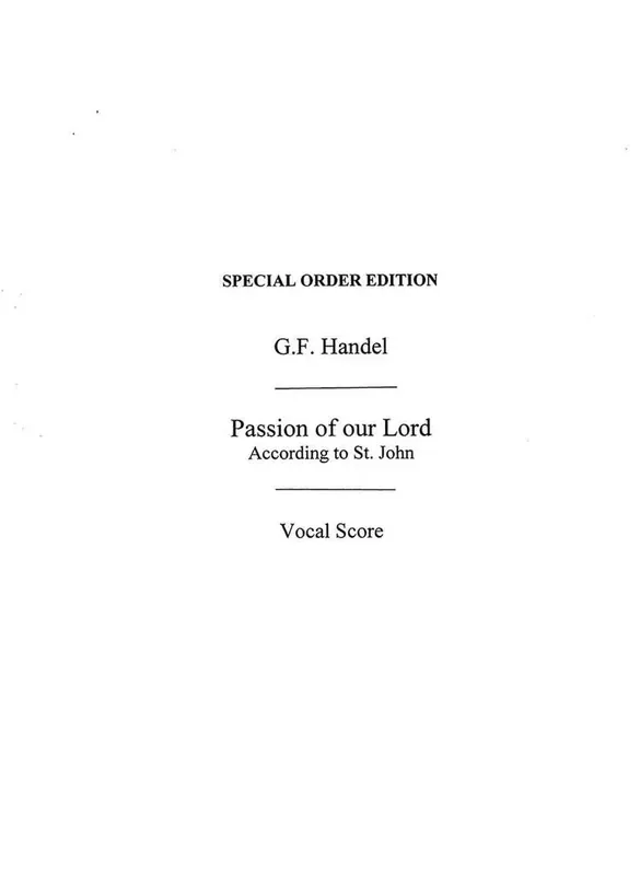 Passion Of Our Lord According To St John Gesang Solo