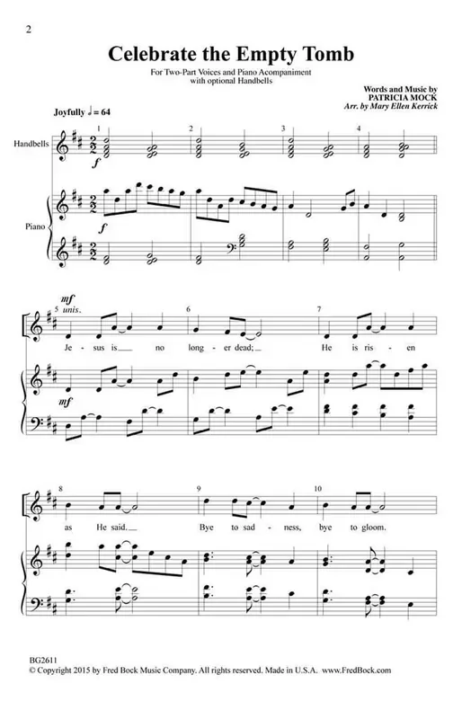 Patricia Mock Celebrate the Empty Tomb (Arr. Mary Ellen Kerrick) Frauenchor mit Begleitung