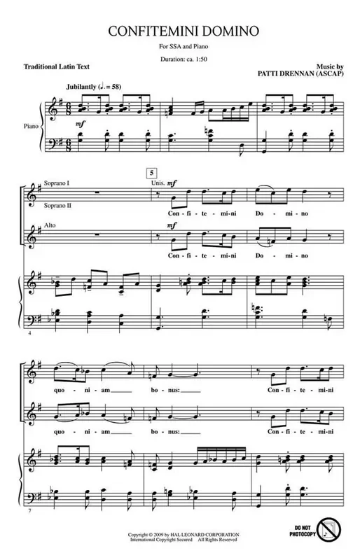 Patti Drennan Confitemini Domino Frauenchor mit Begleitung