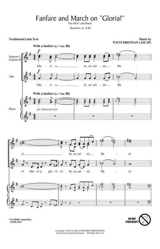 Patti Drennan Fanfare and March on Gloria! Frauenchor mit Begleitung